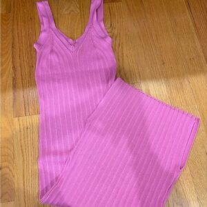 Pink Rose Women's Ribbed midi dress